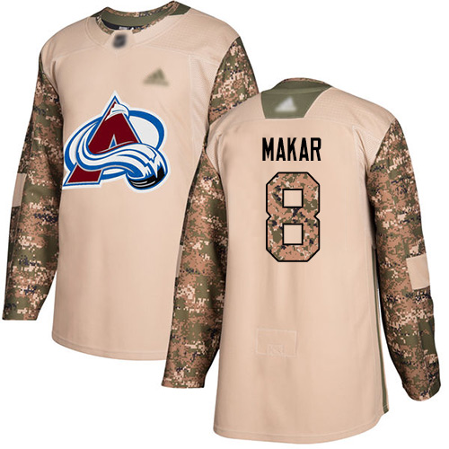 Adidas Avalanche #8 Cale Makar Camo Authentic 2017 Veterans Day Stitched Youth NHL Jersey